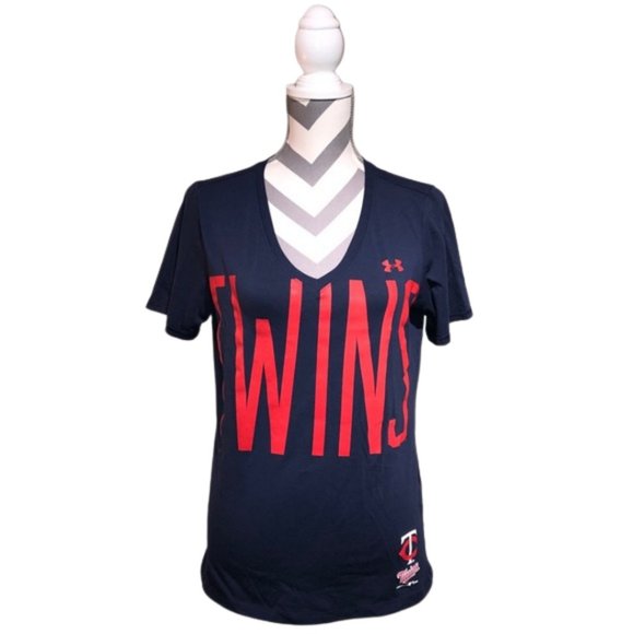 Under Armour Minnesota Twins V-Neck Tee - Size S - Picture 1 of 8